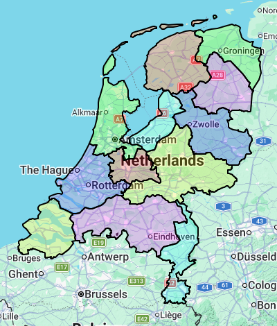 Google Maps Dutch Provinces overlay